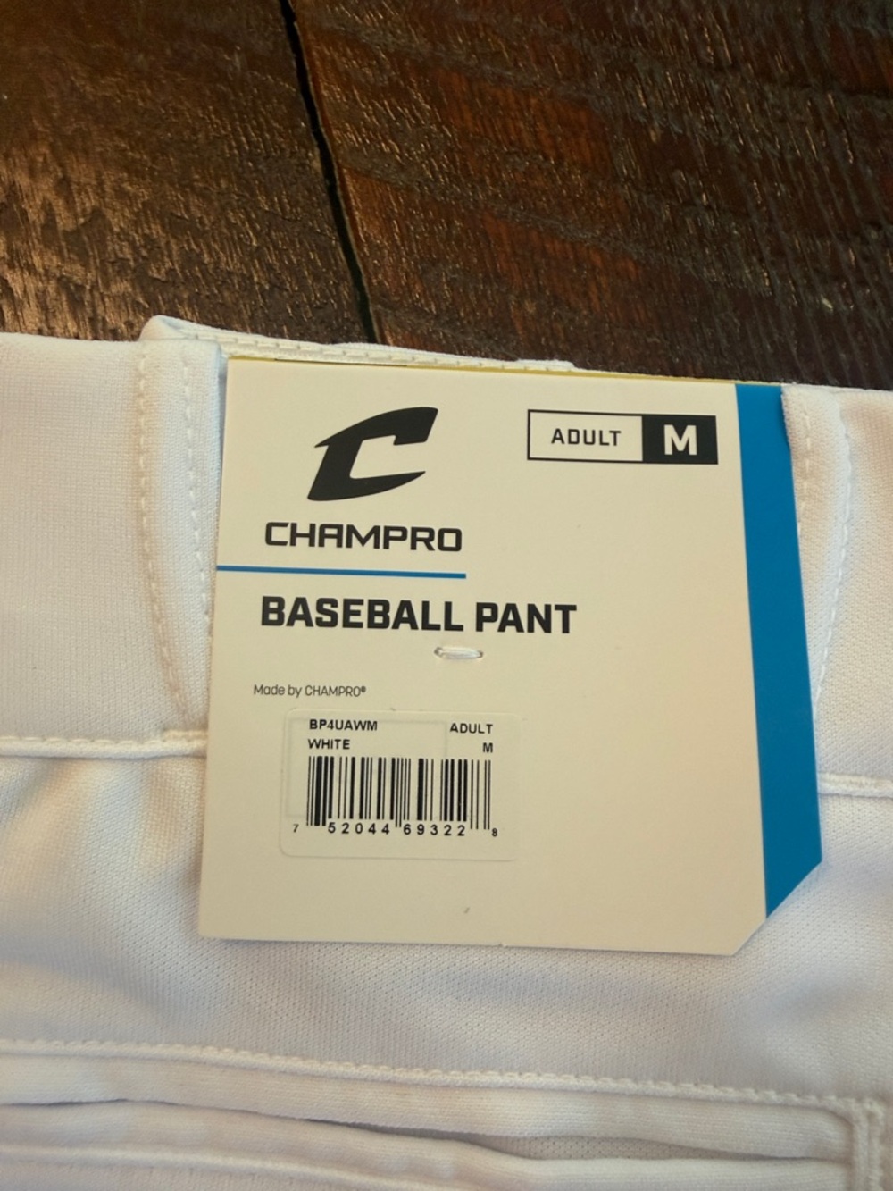 Champro Baseball Pants Adult M White Open Bottom Athletic Practice Game NWT